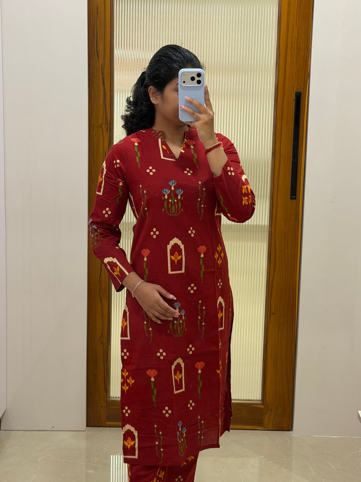 Red motif kurti only