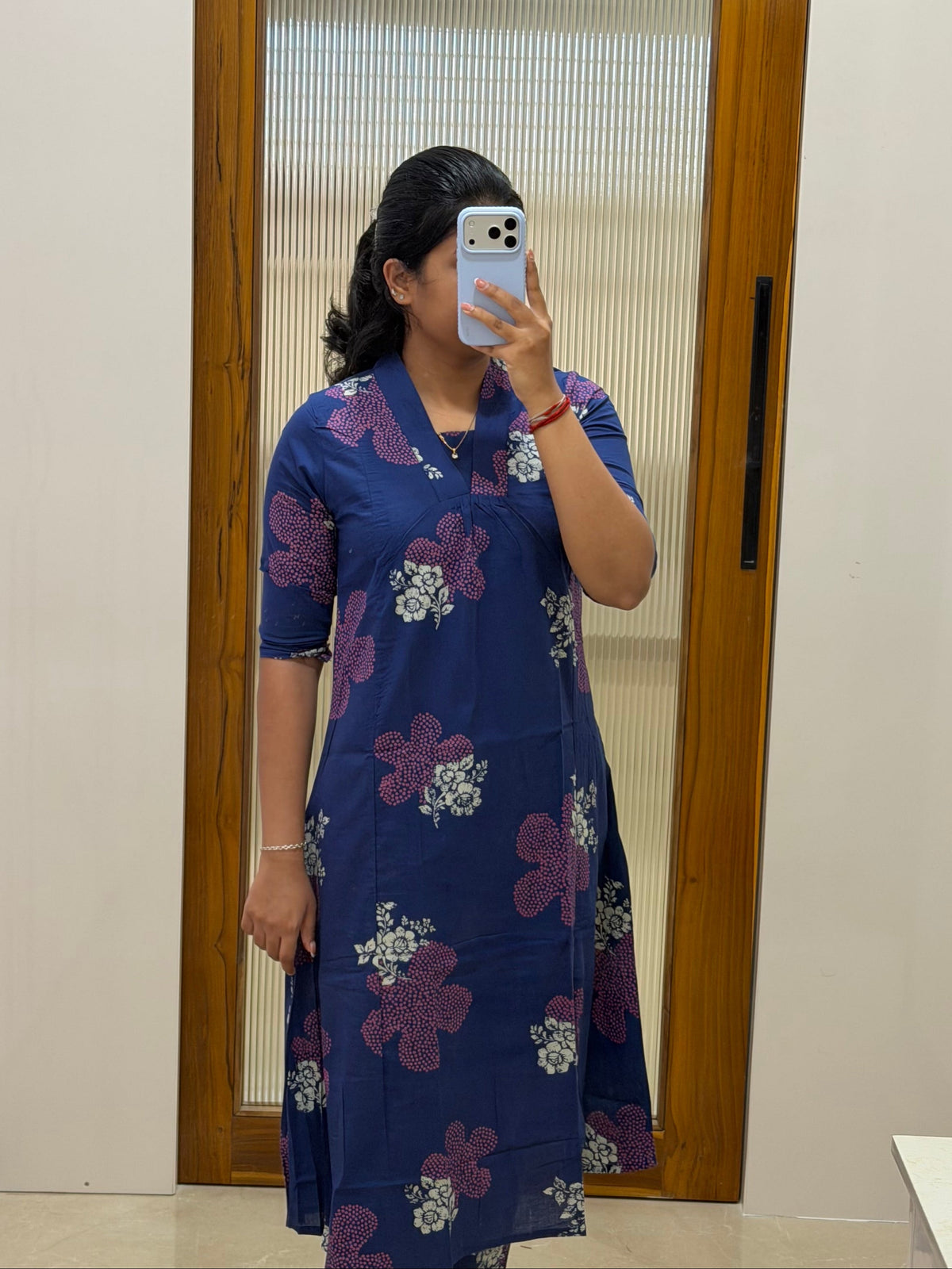 Dark blue and purple A-line kurti only