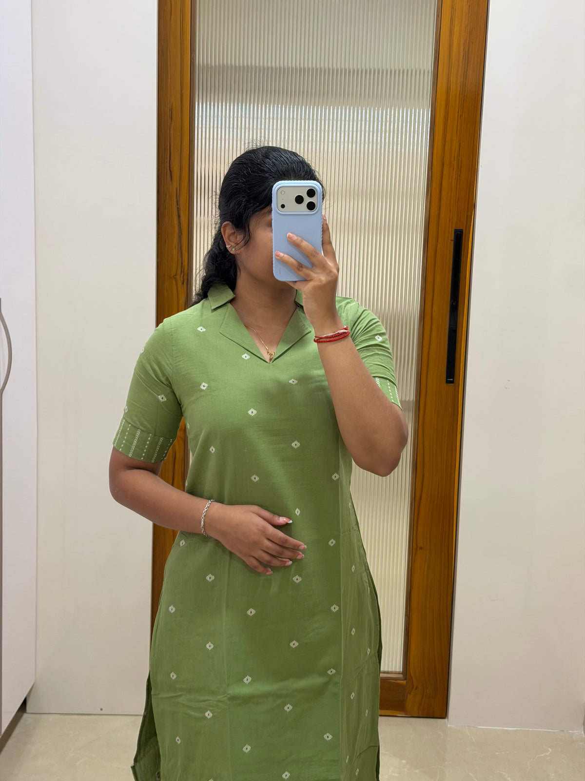 Green handloom coord set