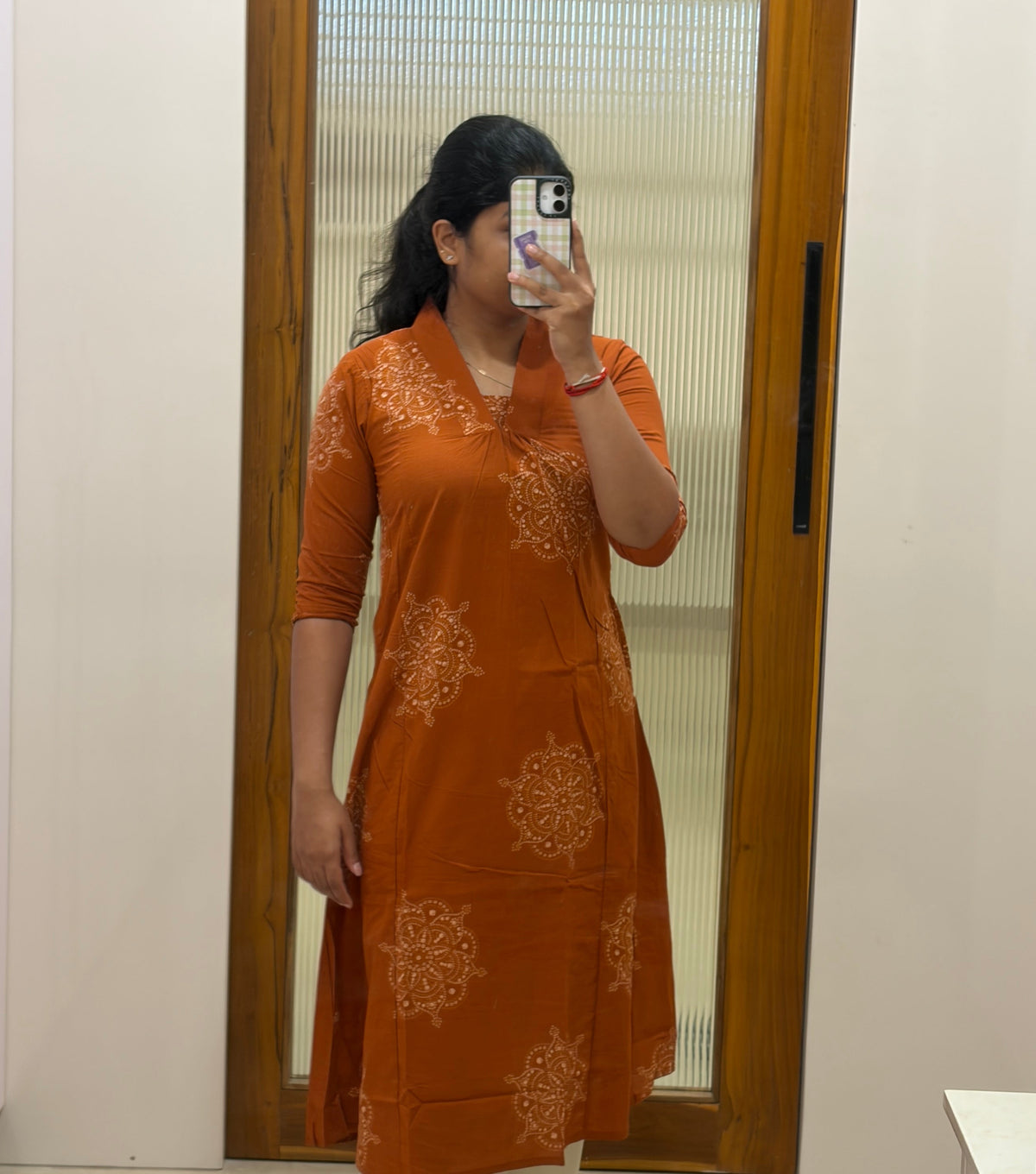 Rust orange A-Line kurti only