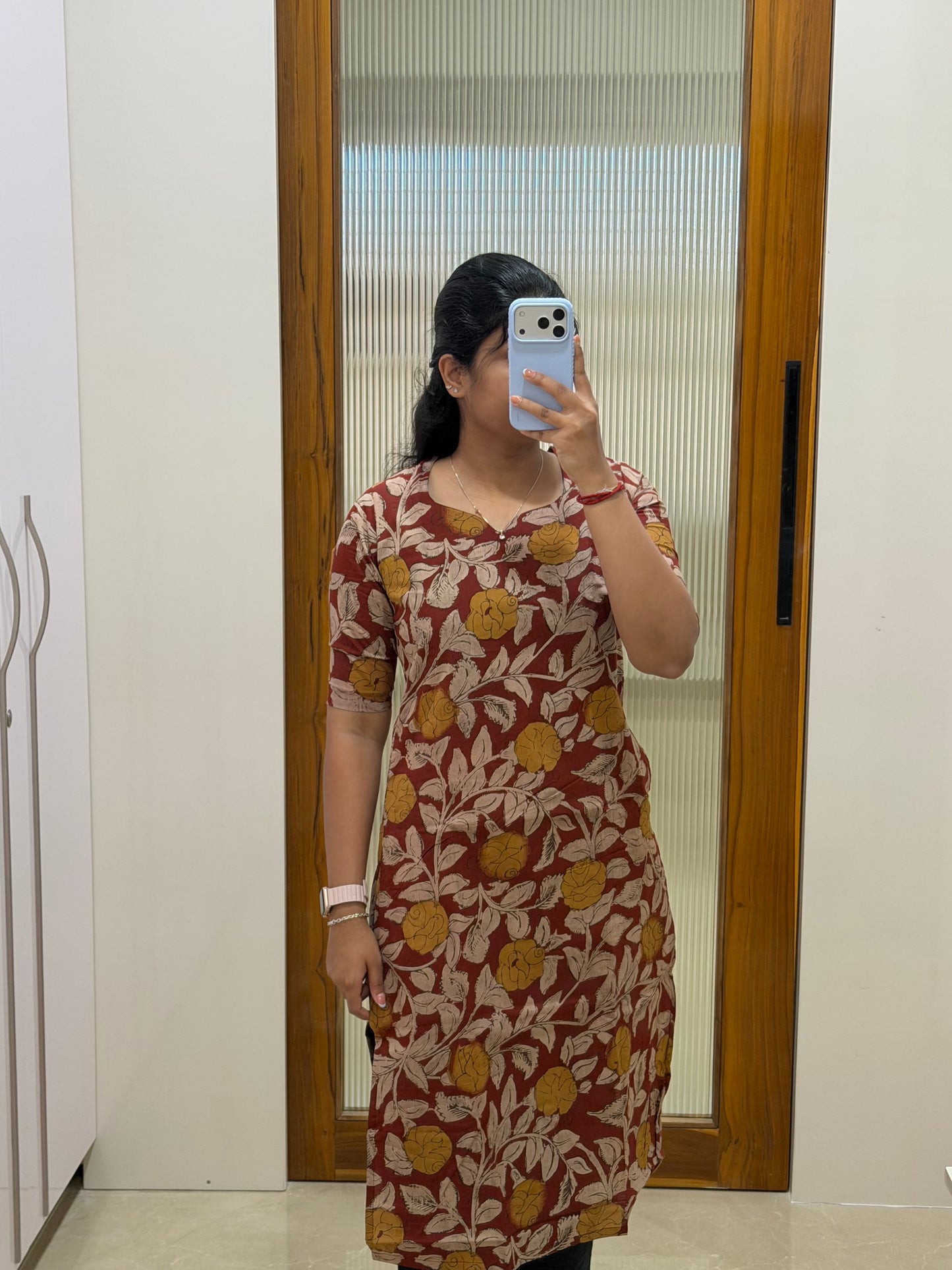 Red kalamkari kurti only