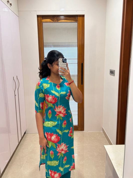 Green lotus kurti only