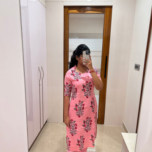 Pink and red Kurti only