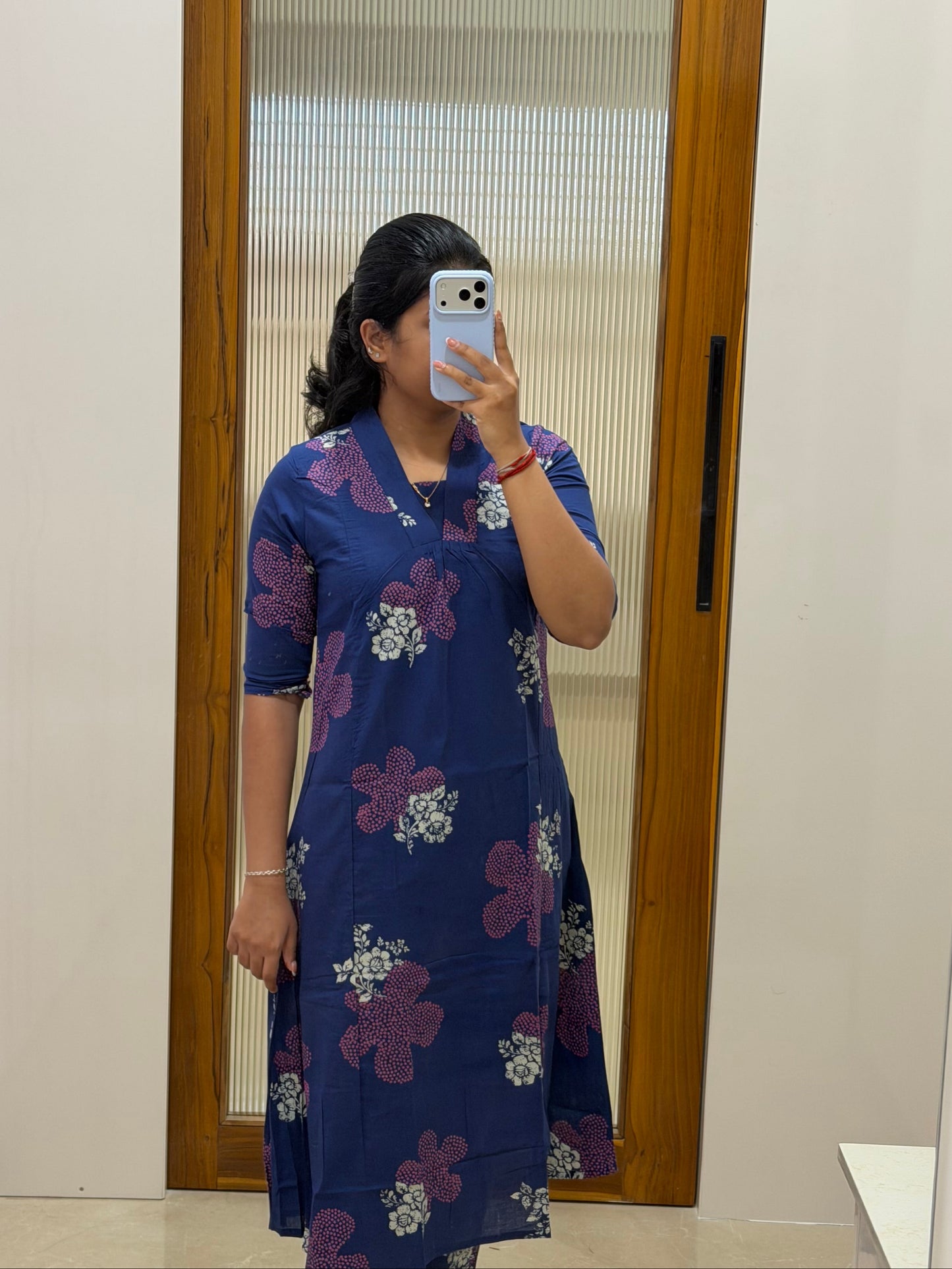 Dark blue and purple A-line kurti only