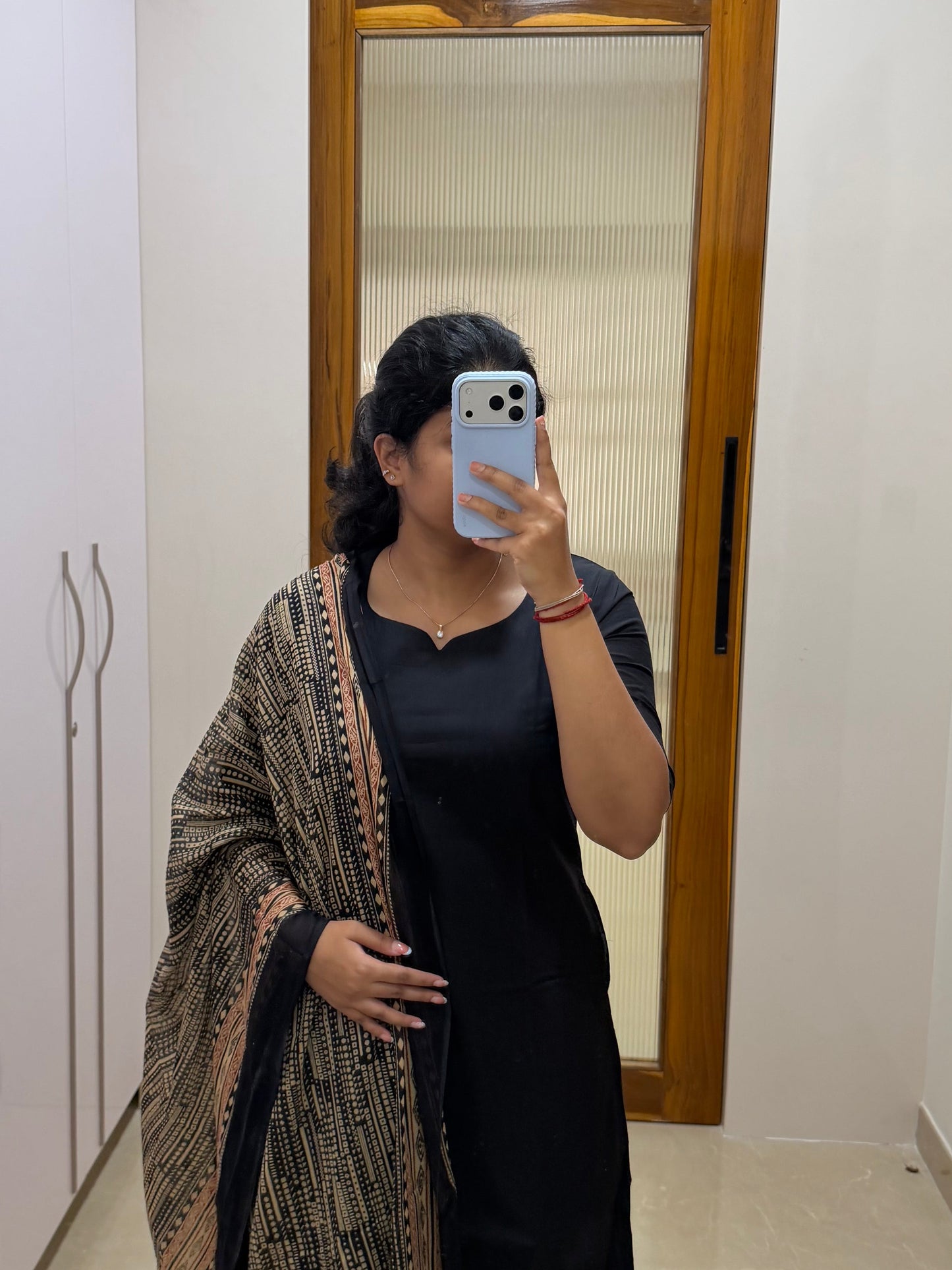 Black Jaipur cotton 3 piece set