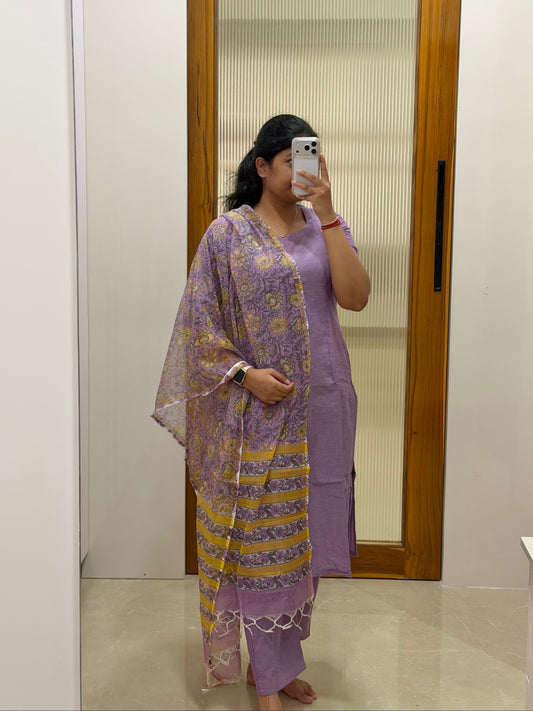 Lilac and yellow 3 piece set