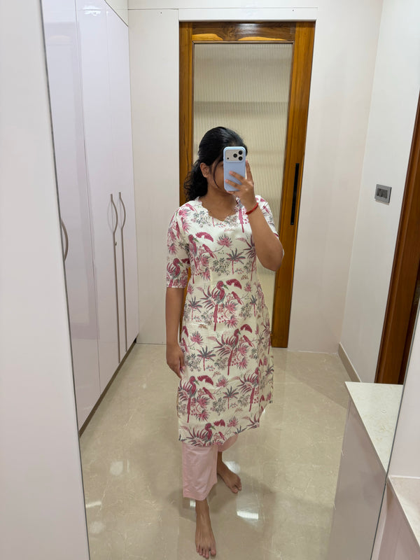 White and Pink Coord set