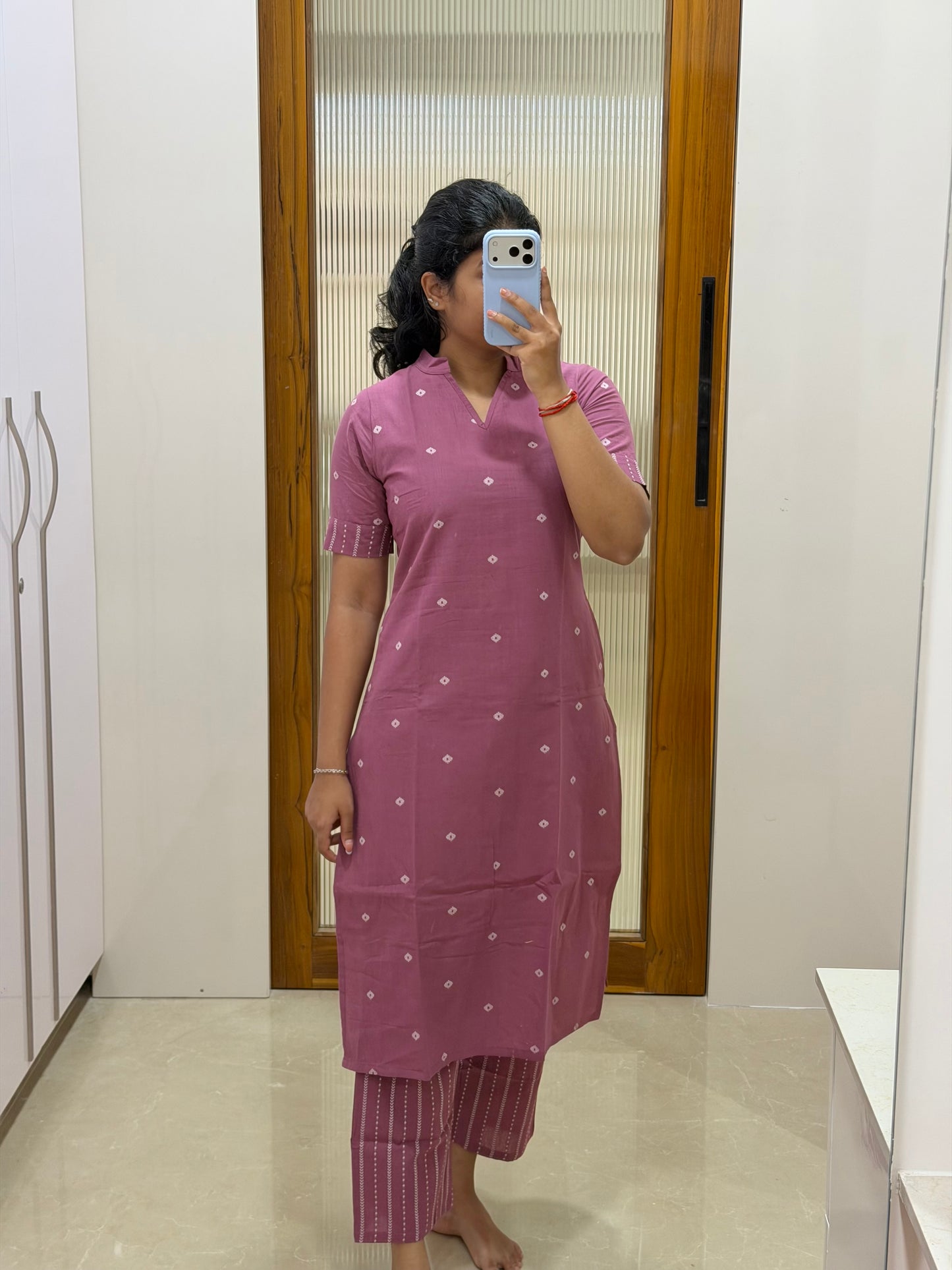 Purple handloom coord set
