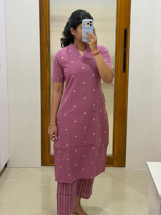 Purple handloom coord set