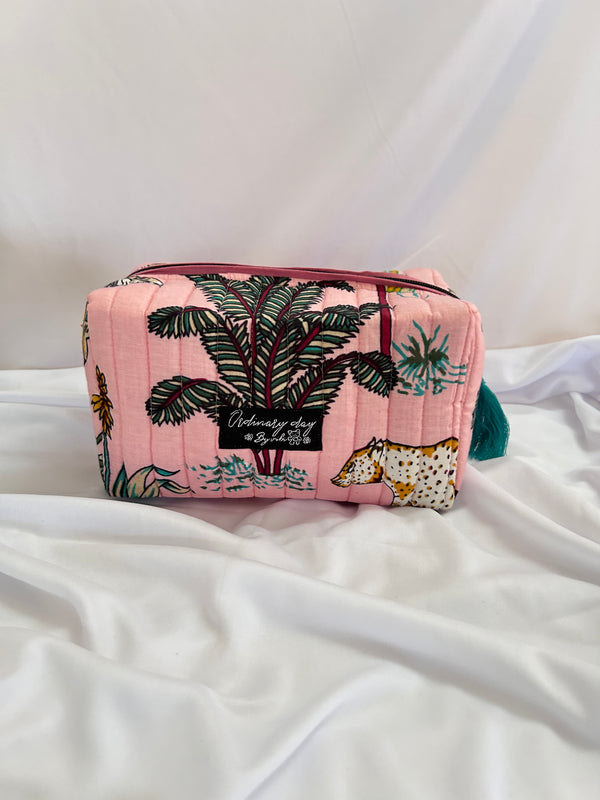 Pink tropical - Box pouch Large