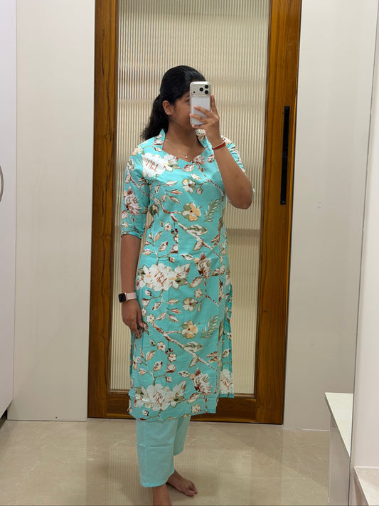 Bright blue bird coord set