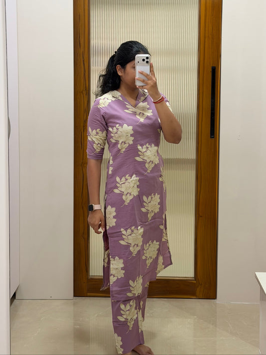Light purple floral coord set