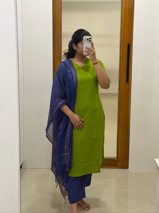 Ink purple and avacado green 3 piece set