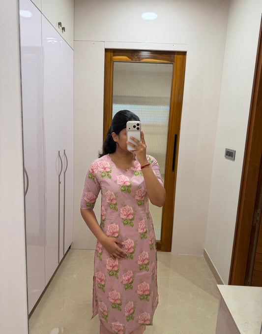 Pastel rose garden kurti only