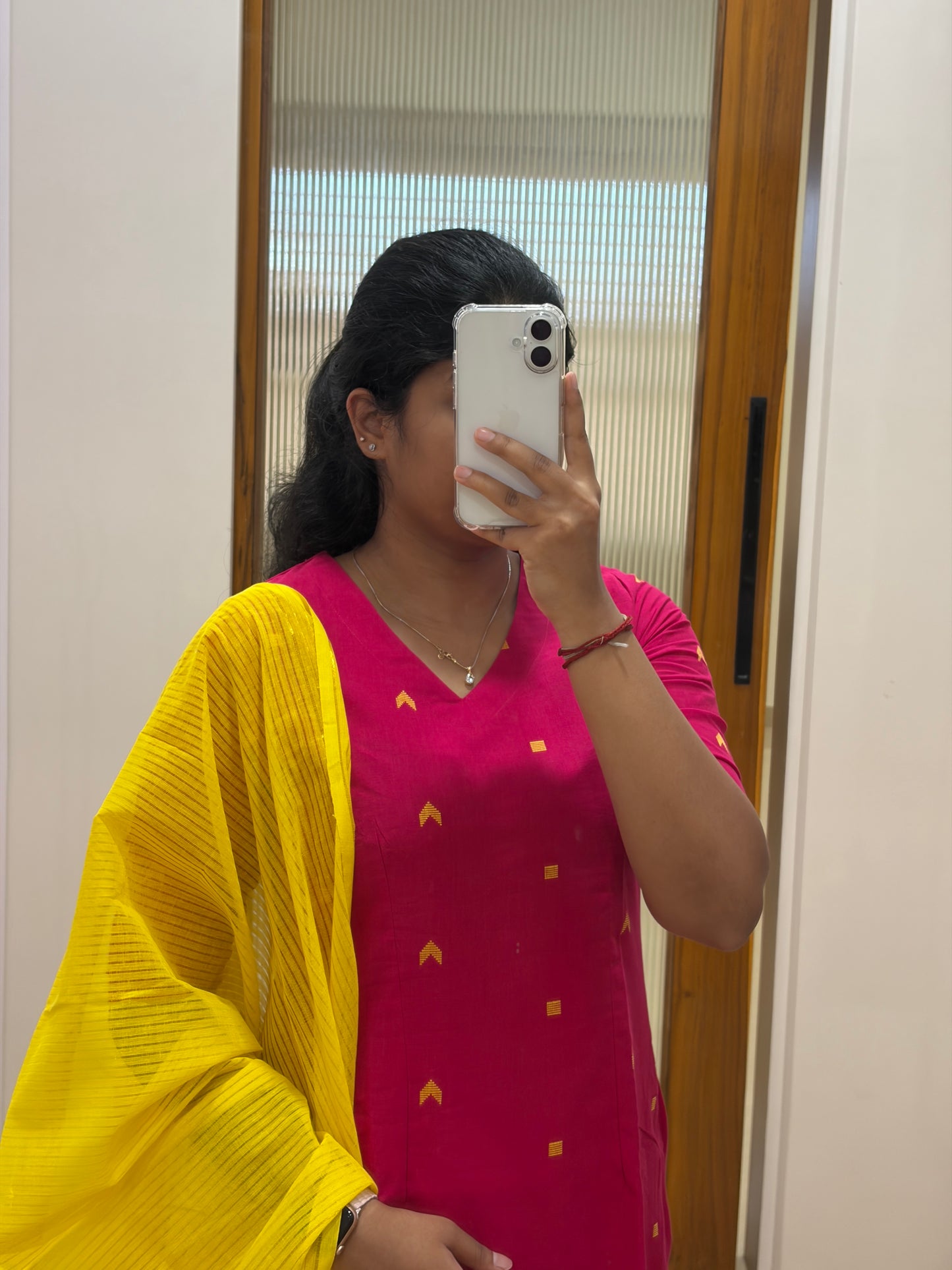 Rani pink and yellow 3 piece set