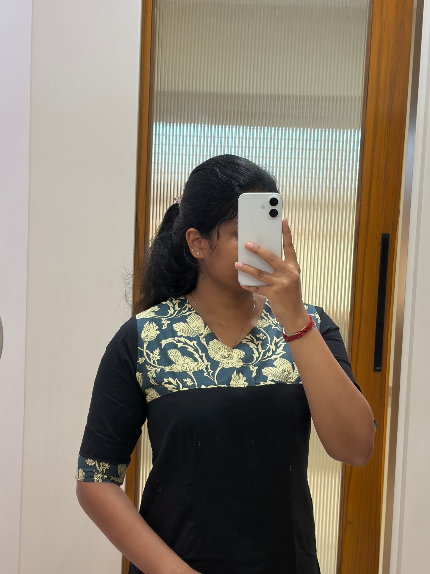 Black and blue kalamkari coord set