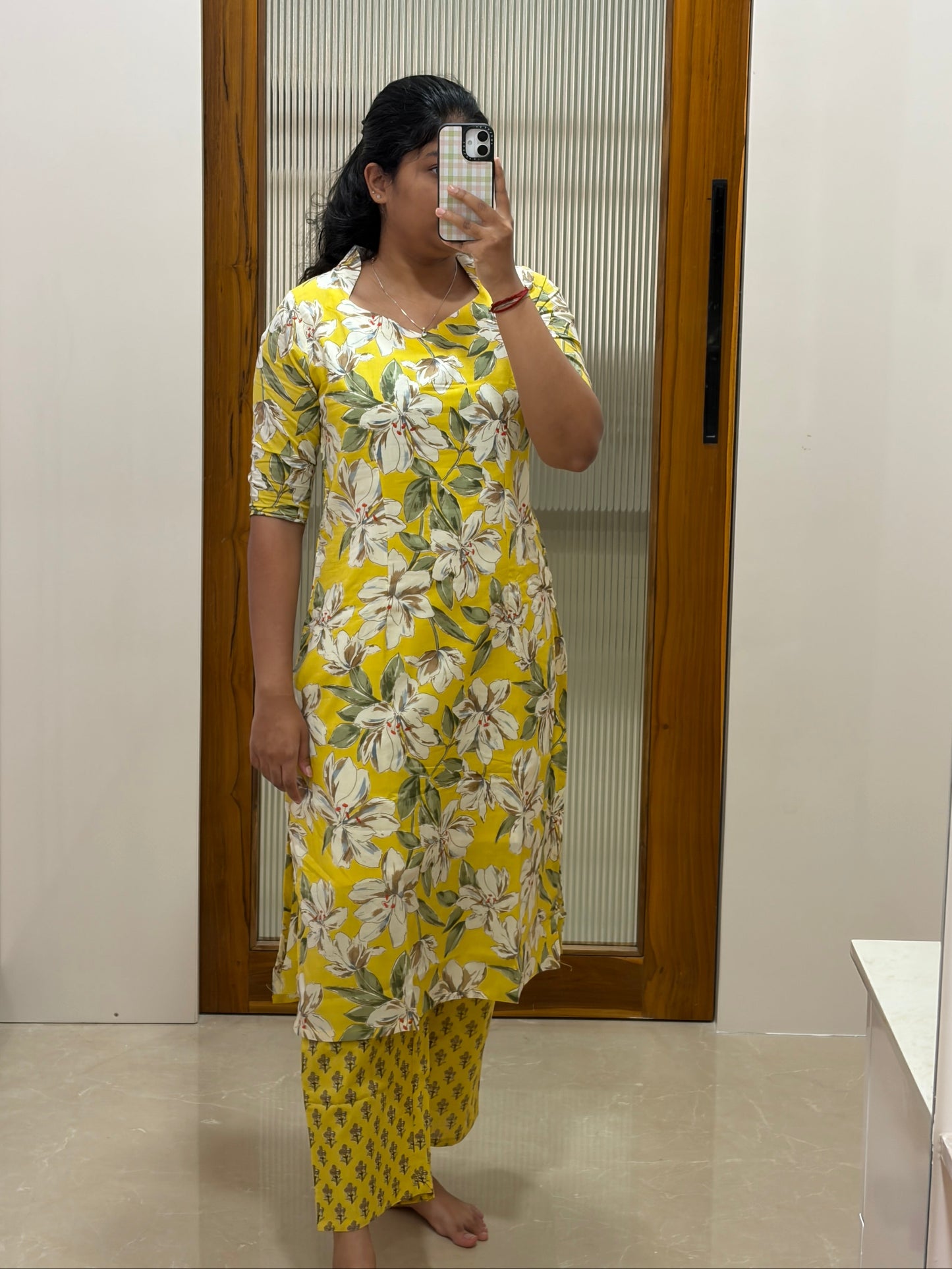 Yellow floral coord set