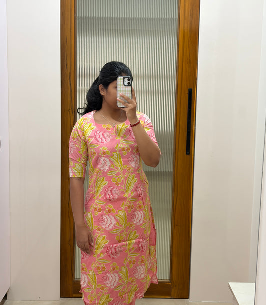 Pink floral kurti only
