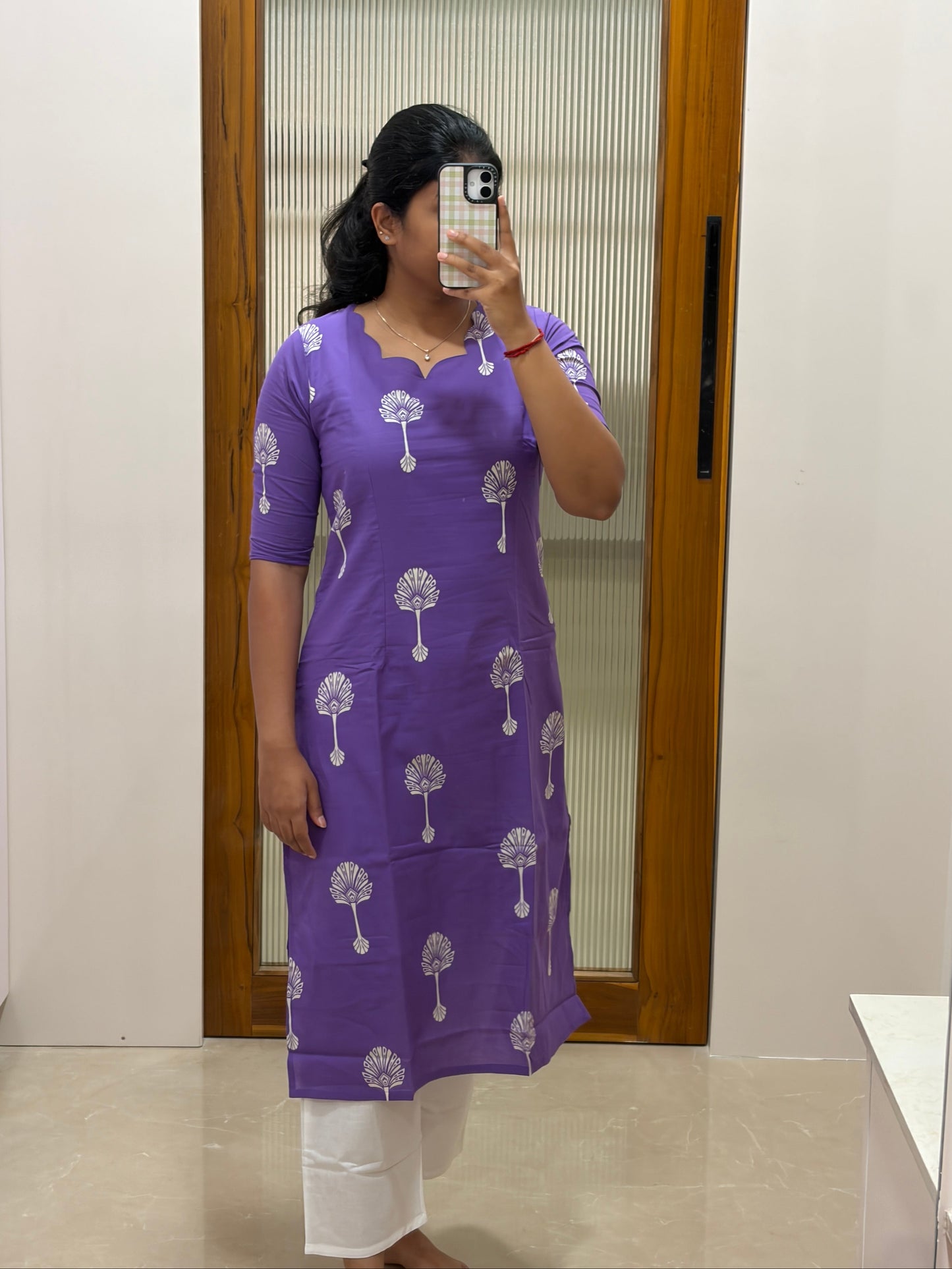 Purple and white coord set