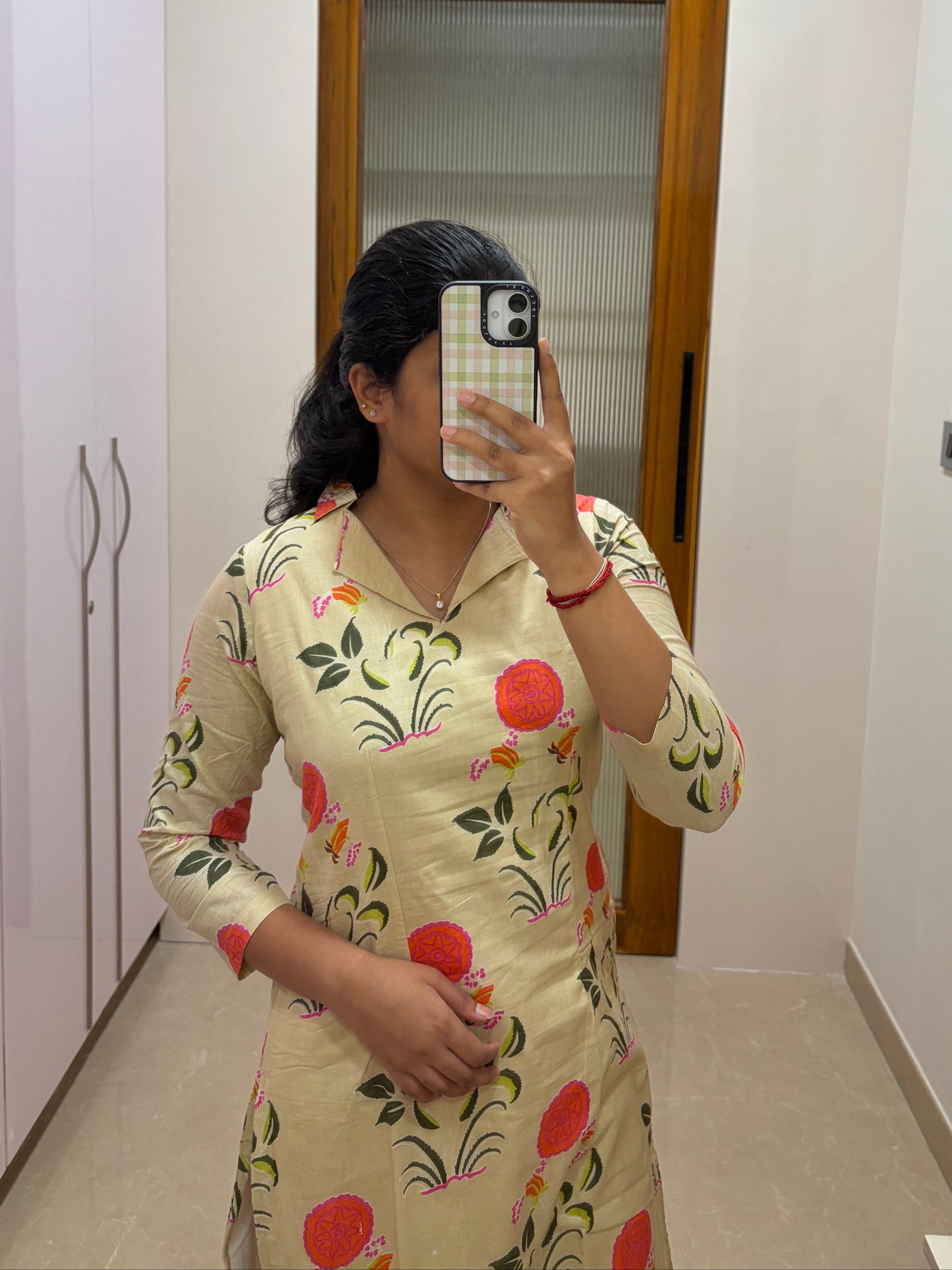 Beige floral coord set