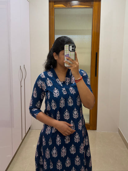 Ink blue and red A-Line coord set