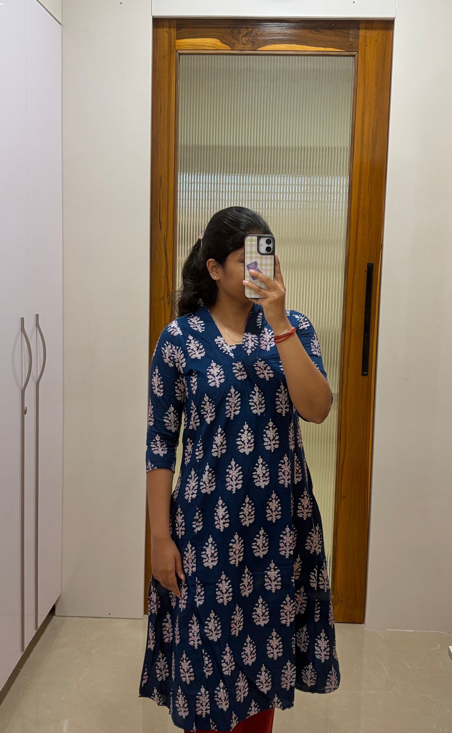 Ink blue A-Line kurti only
