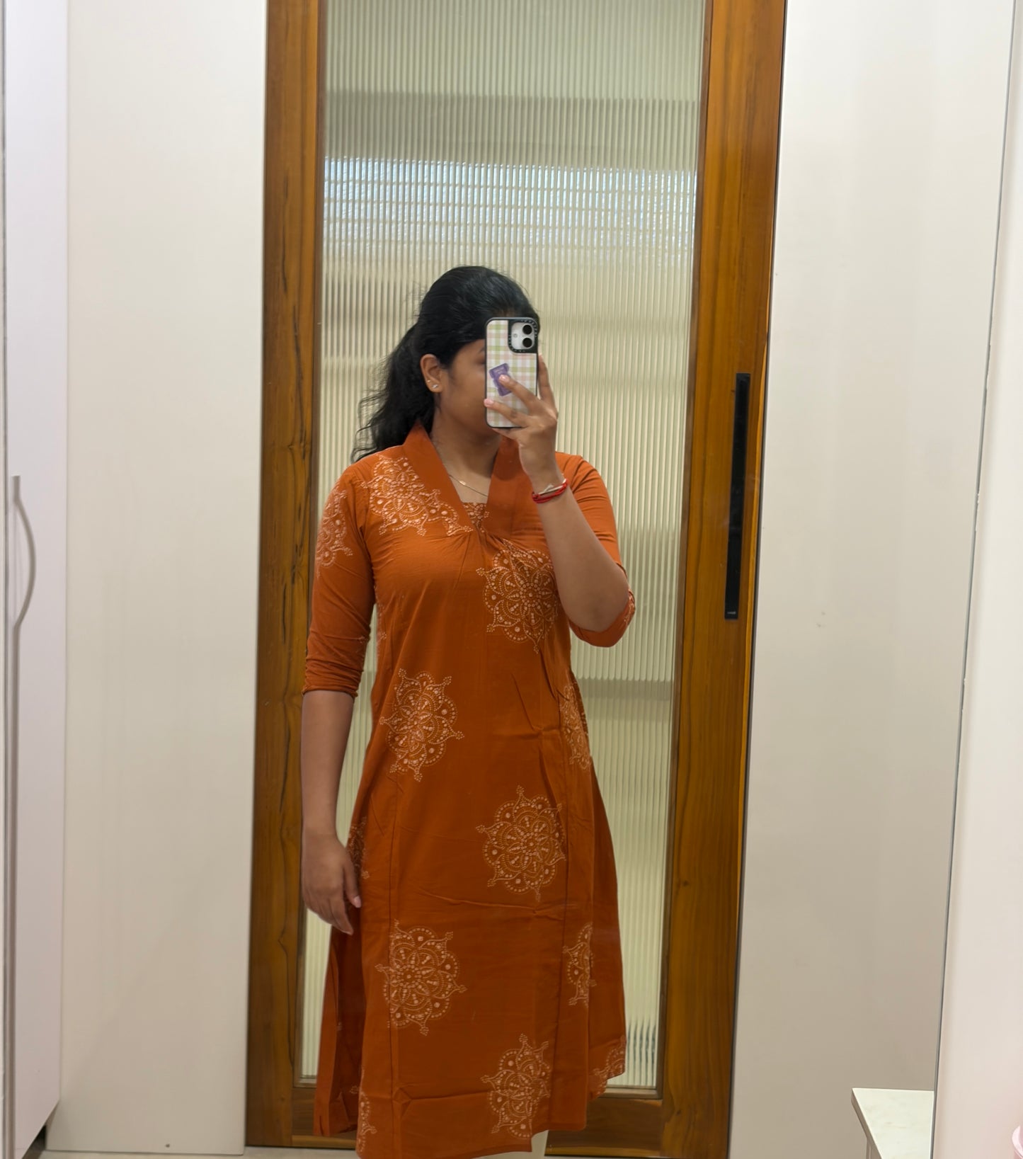 Rust orange A-Line kurti only