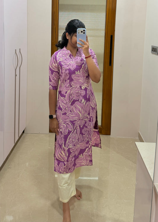 Lilac floral Coord set