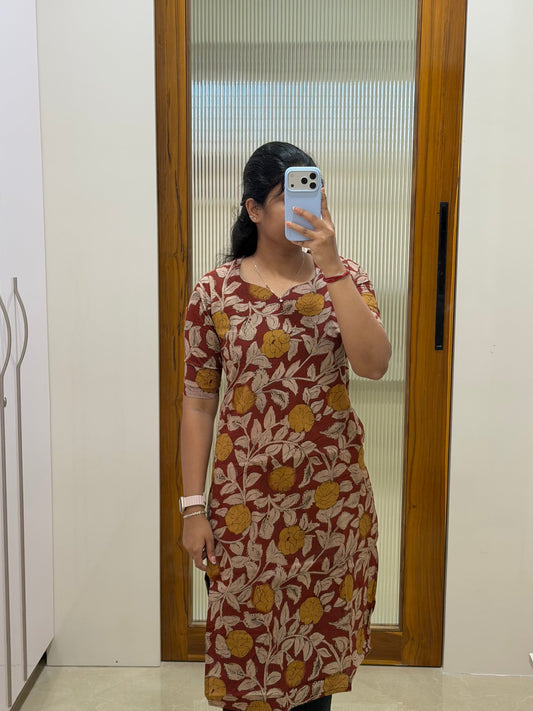 Red kalamkari kurti only