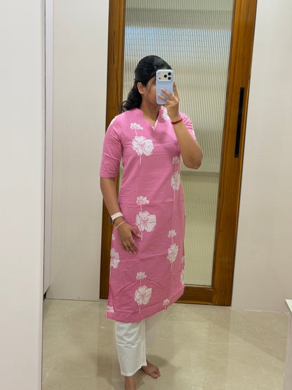 Pink and white floral coord set