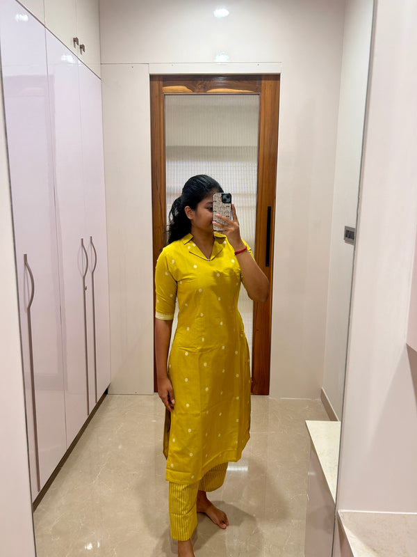 Yellow Handloom coord set